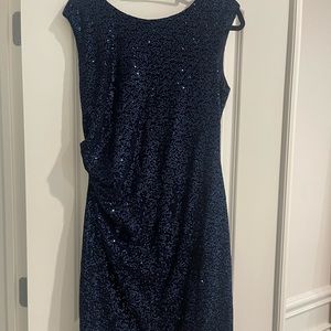 Gorgeous navy velvet and sequins midi dress